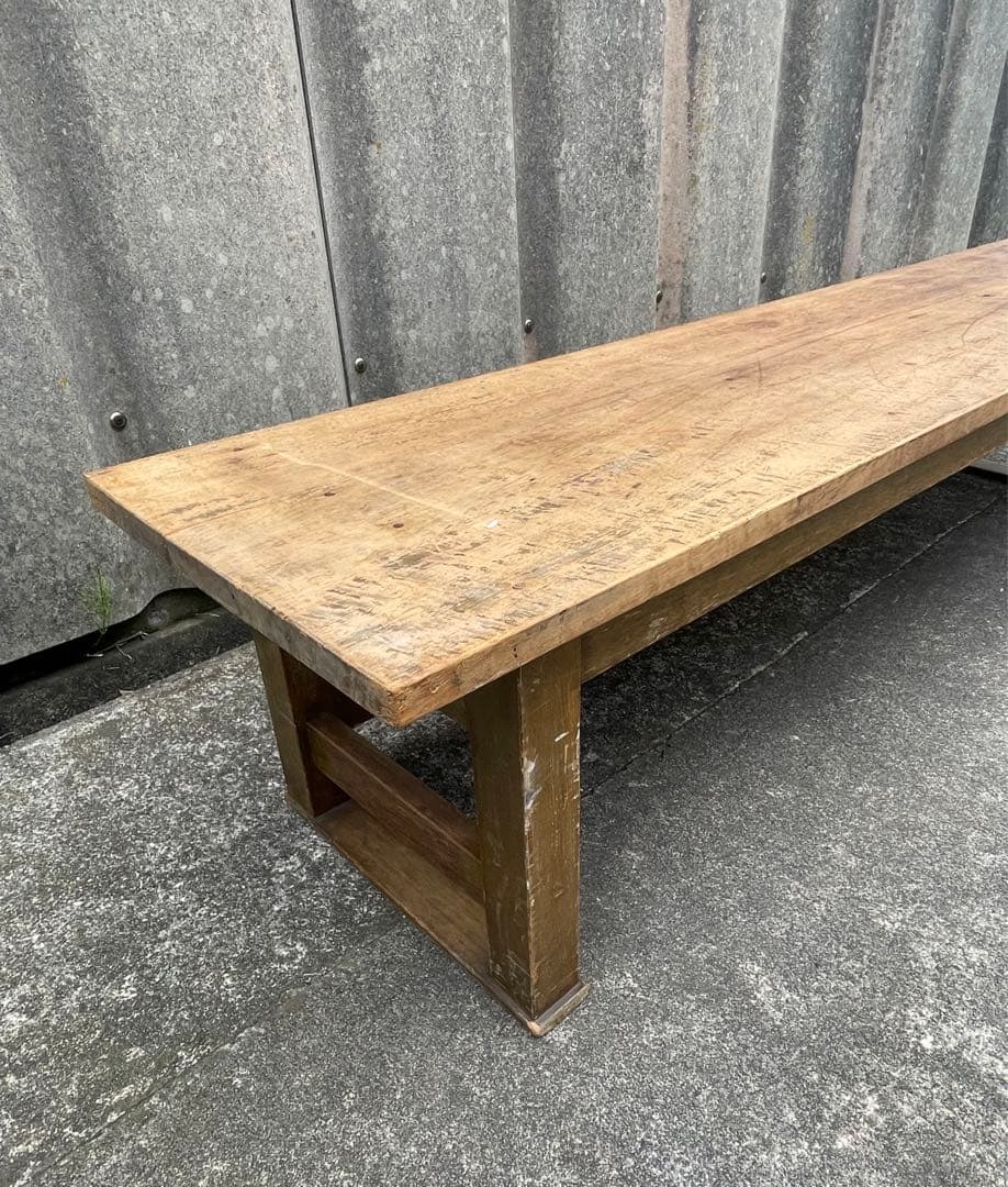 稀少/ビンテージ/古道具/当時物/無垢材/寺子屋/長机/作業台/店舗什器/②