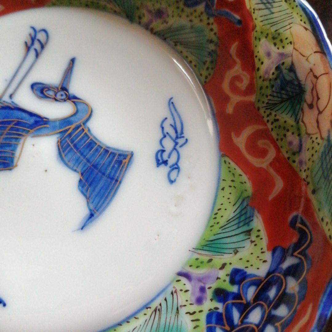 伊万里　染付色絵小皿　13cm　8枚　明治～大正期