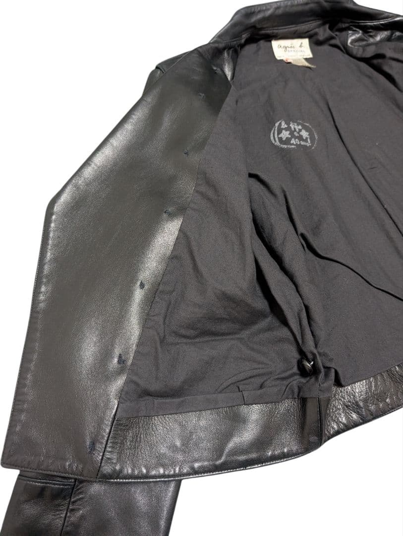 アニエスベー スペシャル レザー ジャケット ナポレオン 40サイズ