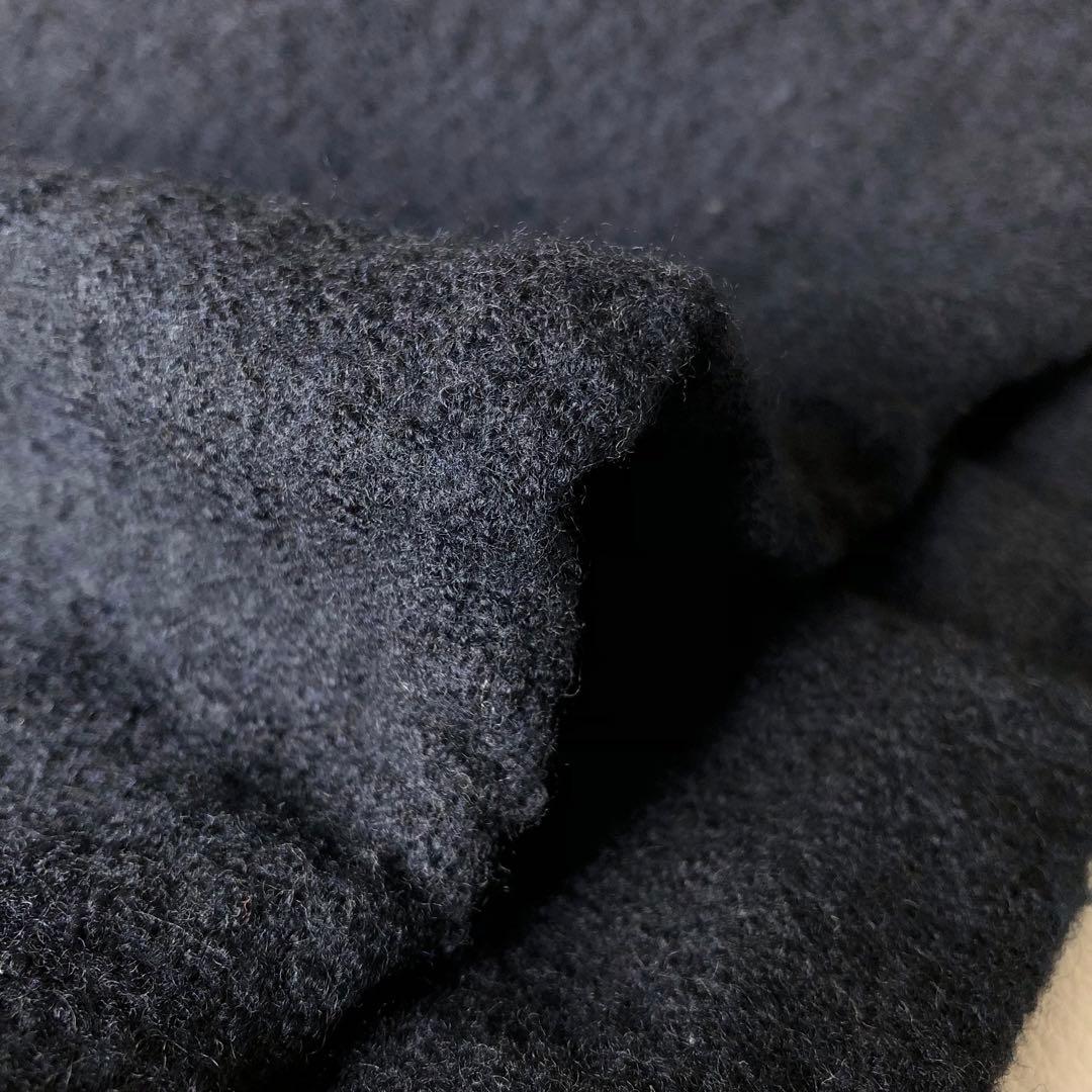 3007y美品 45R アルル縮重ショールプル 紺 ウール　現行タグ 近年 XL