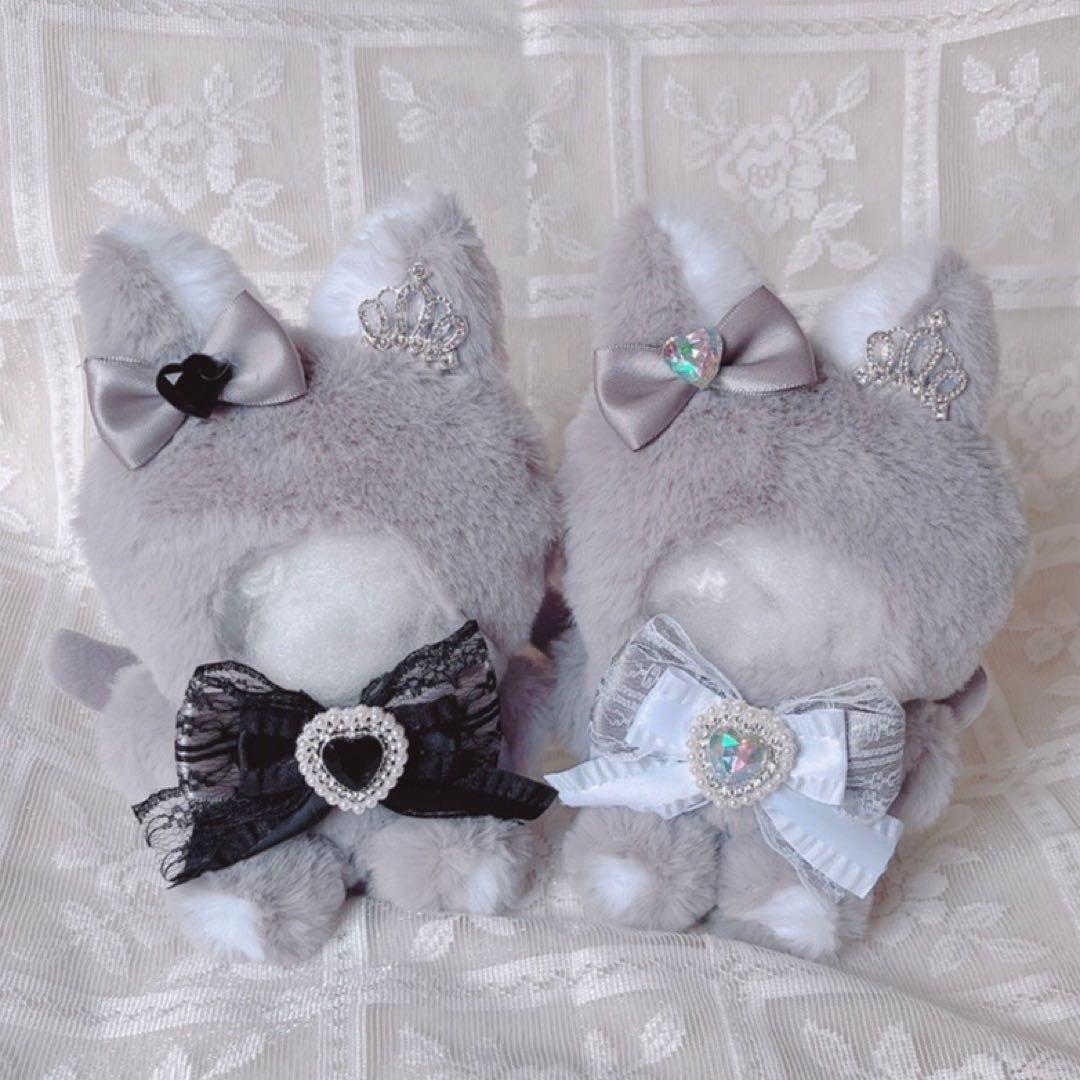 b180 ぬい服 12cm ちびぐるみ 着ぐるみ おすわり グレー 狼セット