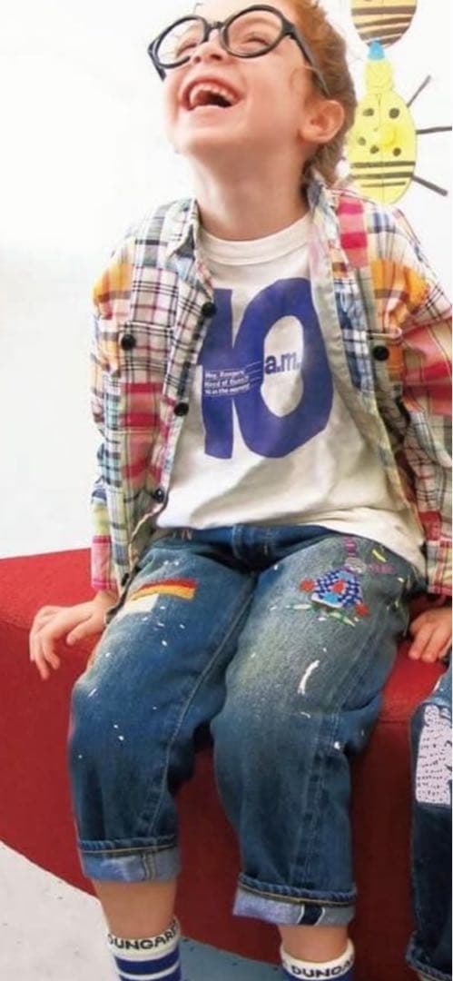 たなとしDENIMDUNGAREE 刺繍ペンキ飛ばしデニムパンツ