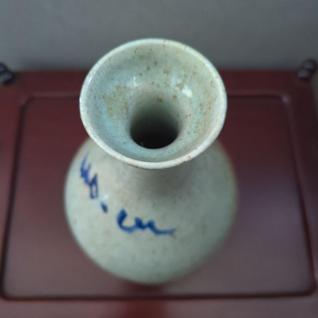 朝鮮古美術　骨董品　古道具　高麗李朝　染付　青磁貫入　大徳利　花瓶　飾り壺