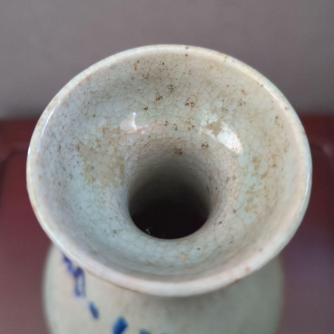 朝鮮古美術　骨董品　古道具　高麗李朝　染付　青磁貫入　大徳利　花瓶　飾り壺