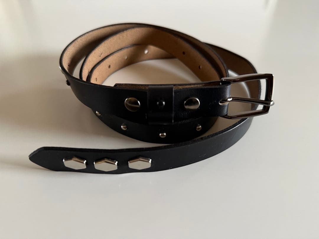 【美品】anytee Narrow Long Belt Black Black