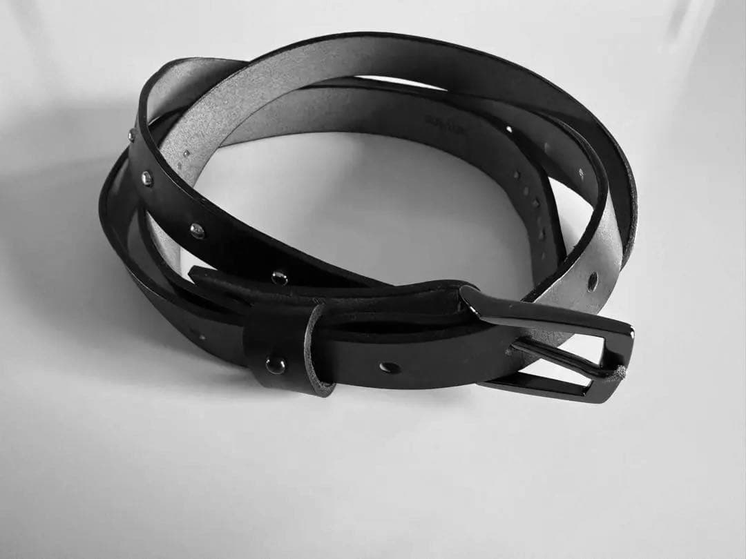 【美品】anytee Narrow Long Belt Black Black