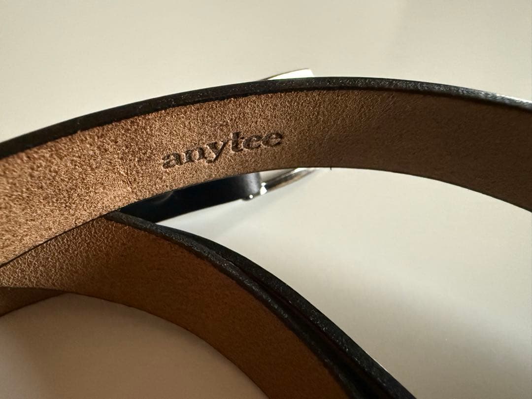 【美品】anytee Narrow Long Belt Black Black