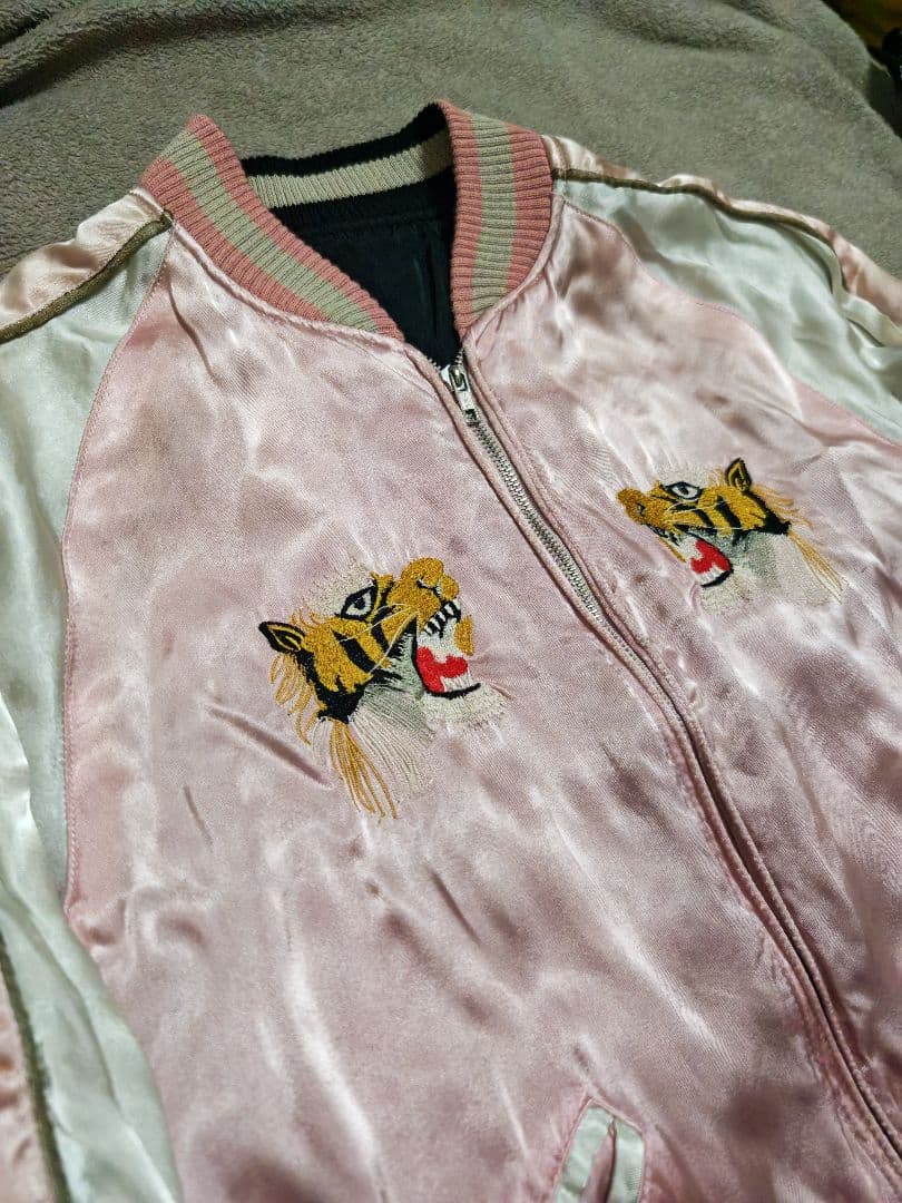 馬師努 90s 日本限定虎 スカジャン unisex サテン vinntage