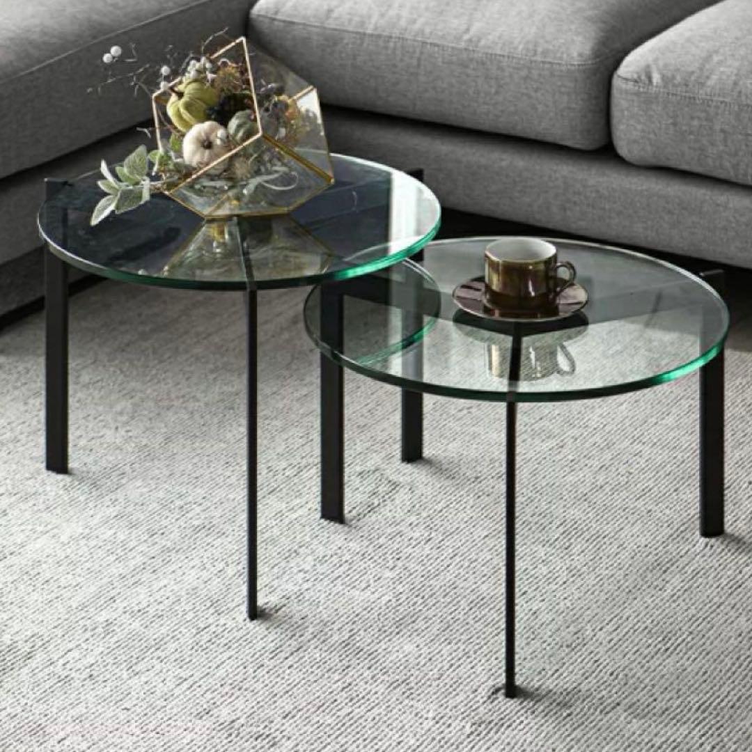 アルモニア ガラスセンターテーブル セパレートタイプ 丸テーブル Armonia