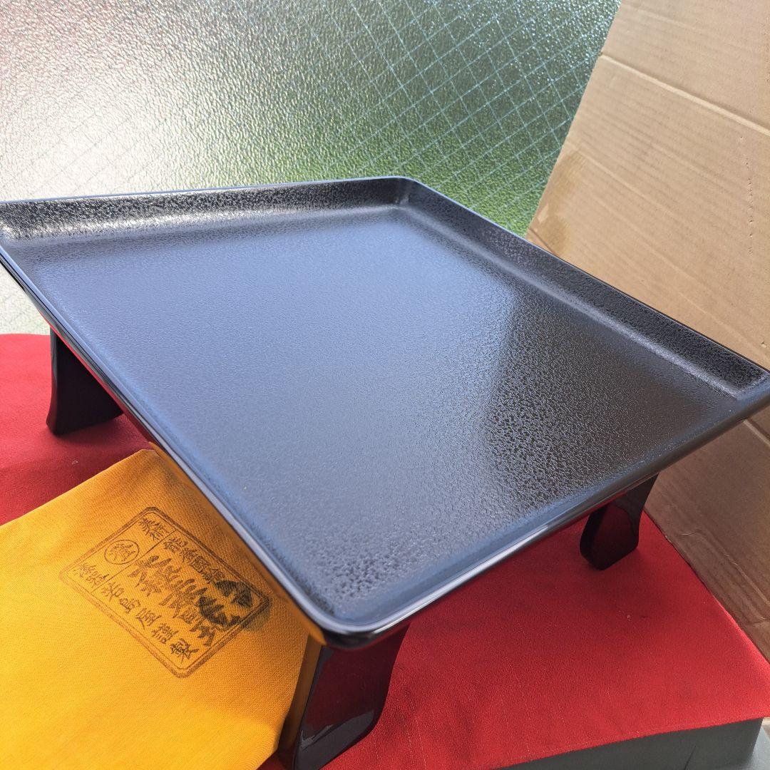 【輪島塗　(黒)石目乾漆　会席膳×5客】大極上本堅地　大雅堂　バラ売り相談可