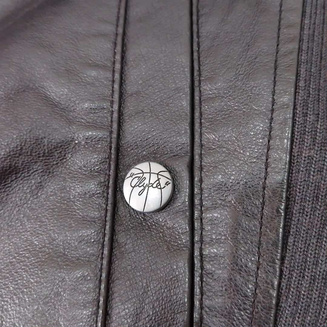 PUMA Clydeフード付きレザージャケット サイズUSM　フライトジャケット