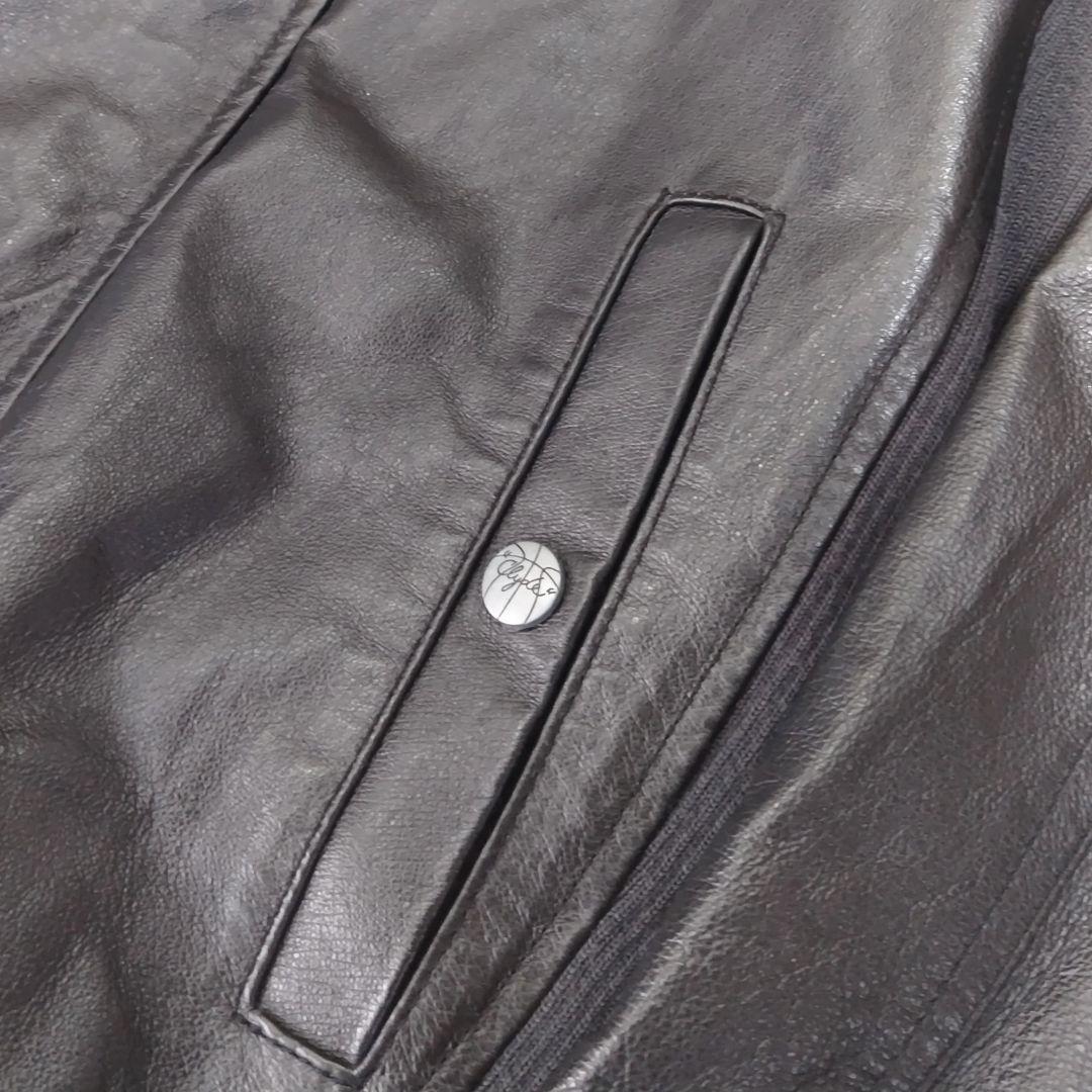 PUMA Clydeフード付きレザージャケット サイズUSM　フライトジャケット