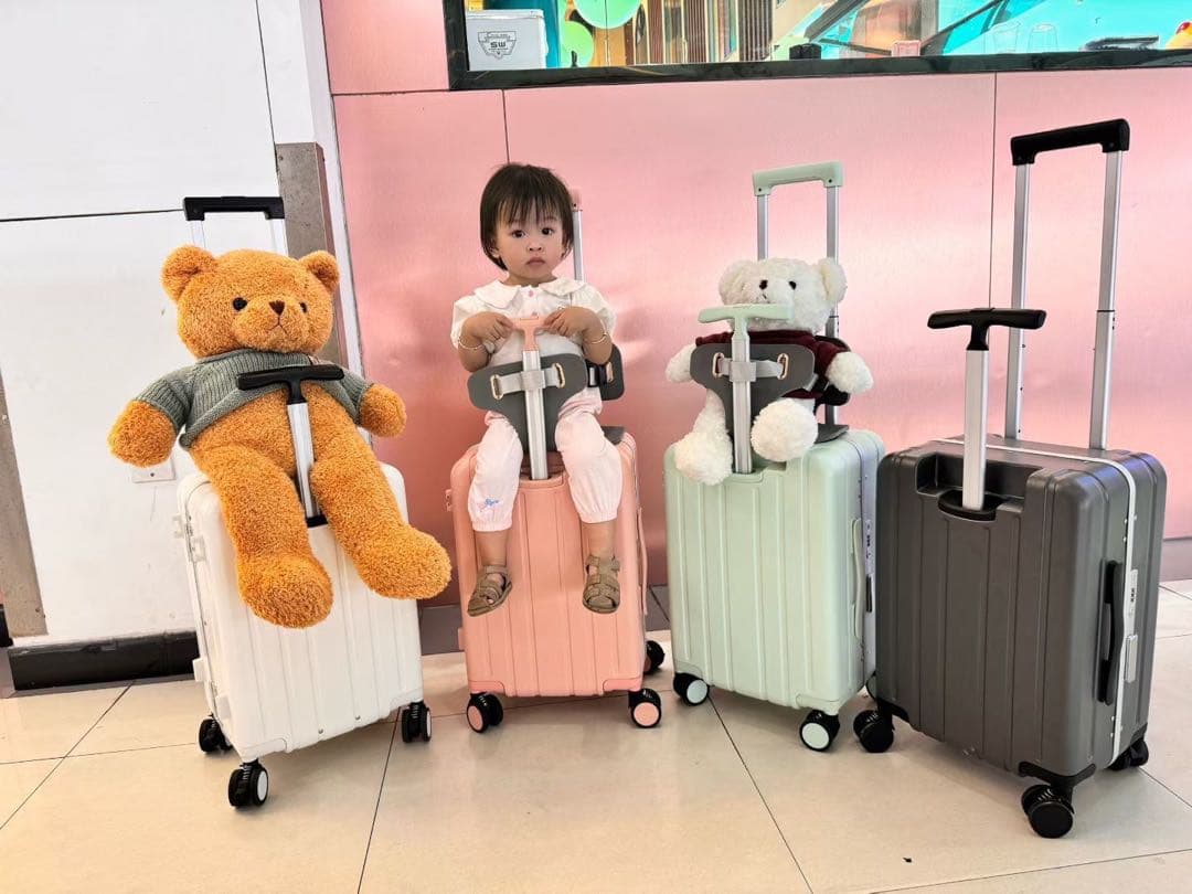 キャリーケース グレー Sサイズ 子供が乗れるスーツケース 子連れ旅行
