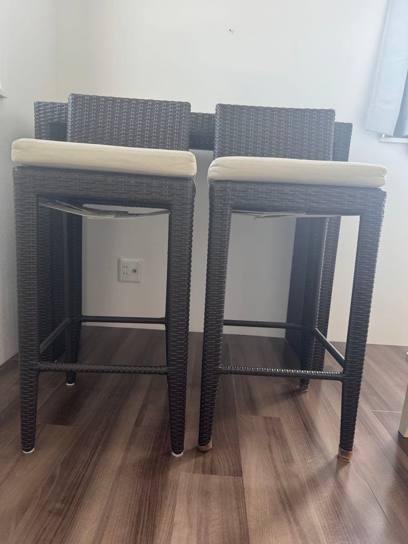 バーカウンターテーブルセット　シンセティックラタン