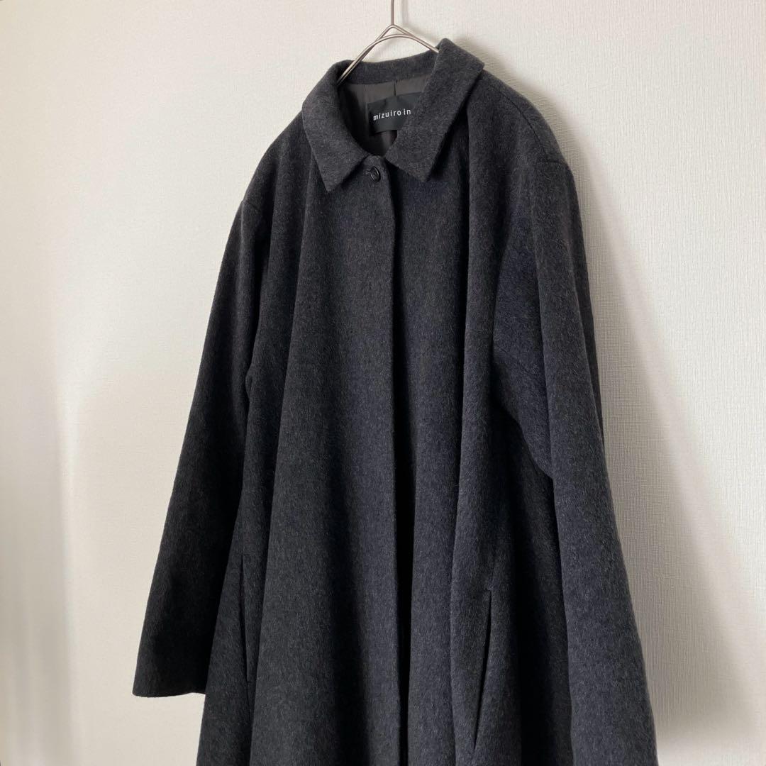ミズイロインド　mizuiroind ステンカラーフレアコート ロングコート