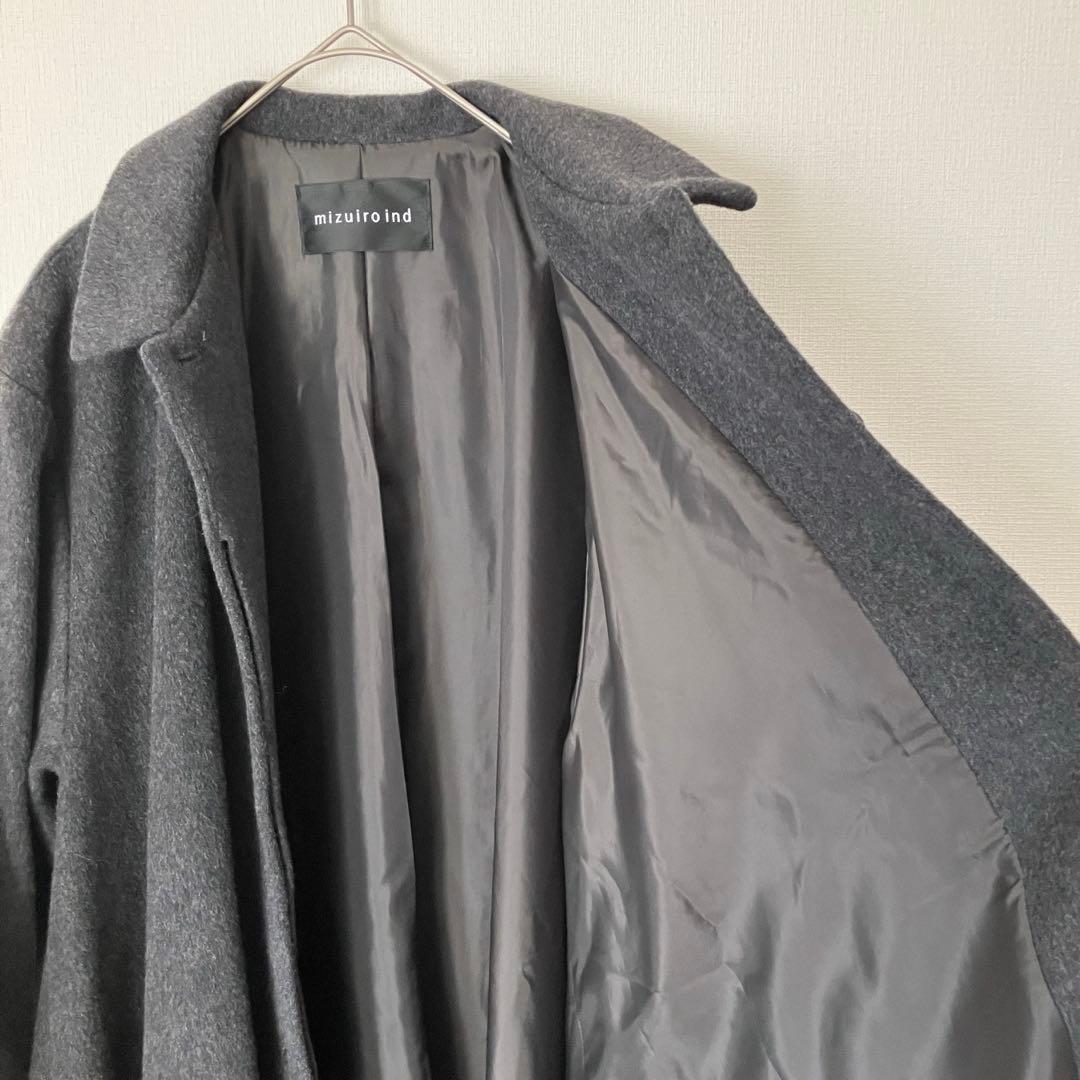 ミズイロインド　mizuiroind ステンカラーフレアコート ロングコート