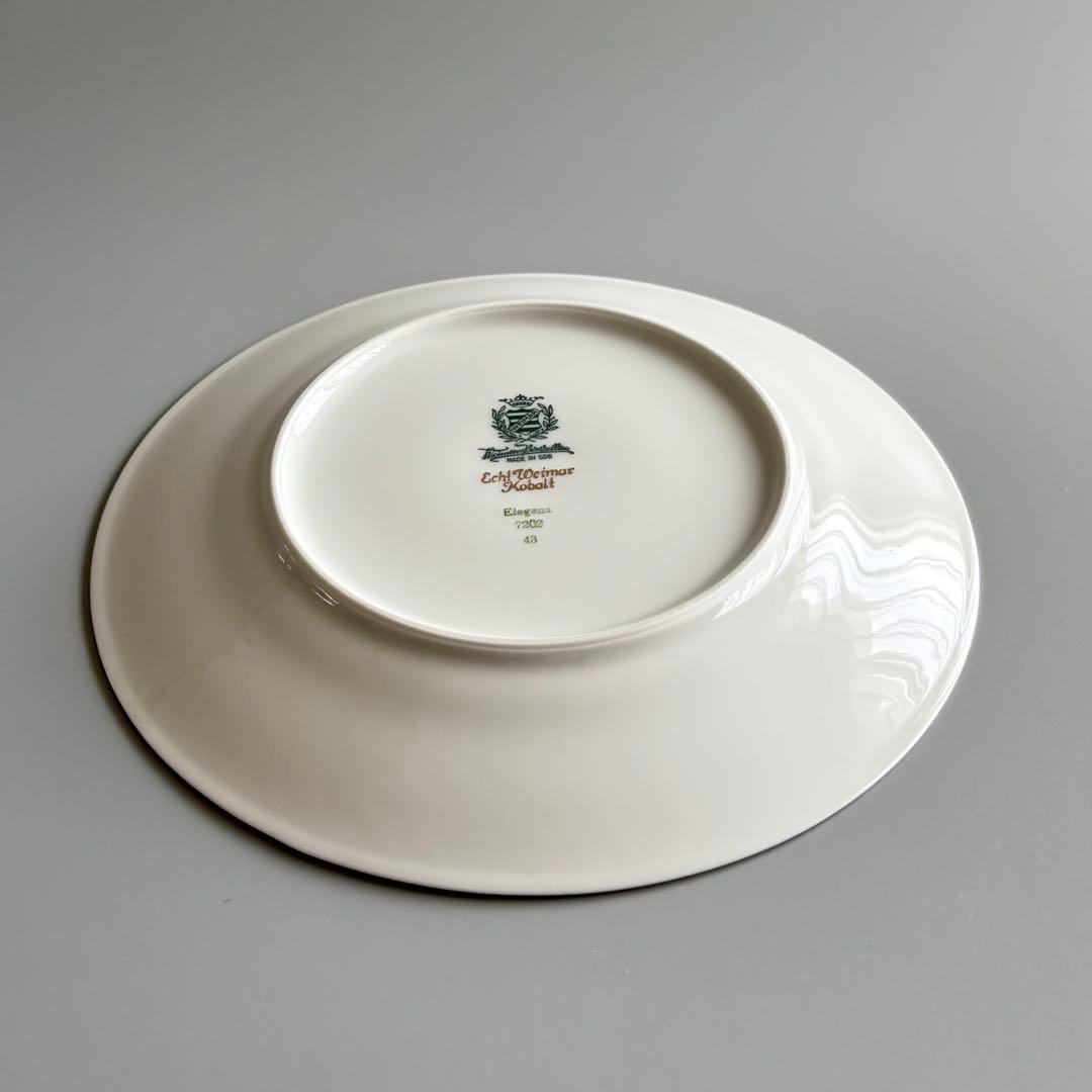 ドイツ製ヴィンテージ　Weimar　コバルトブルー　金彩花模様【稀少品・未使用】