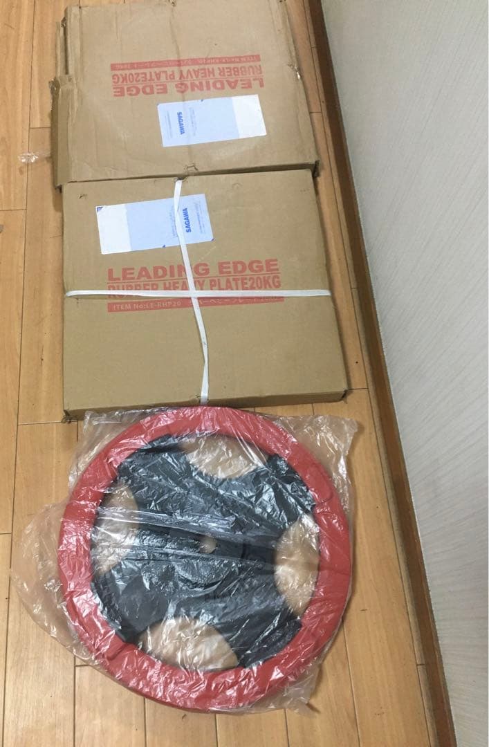 ①リーディングエッジ LEADINGEDGE バーベルプレート20kg x 1枚