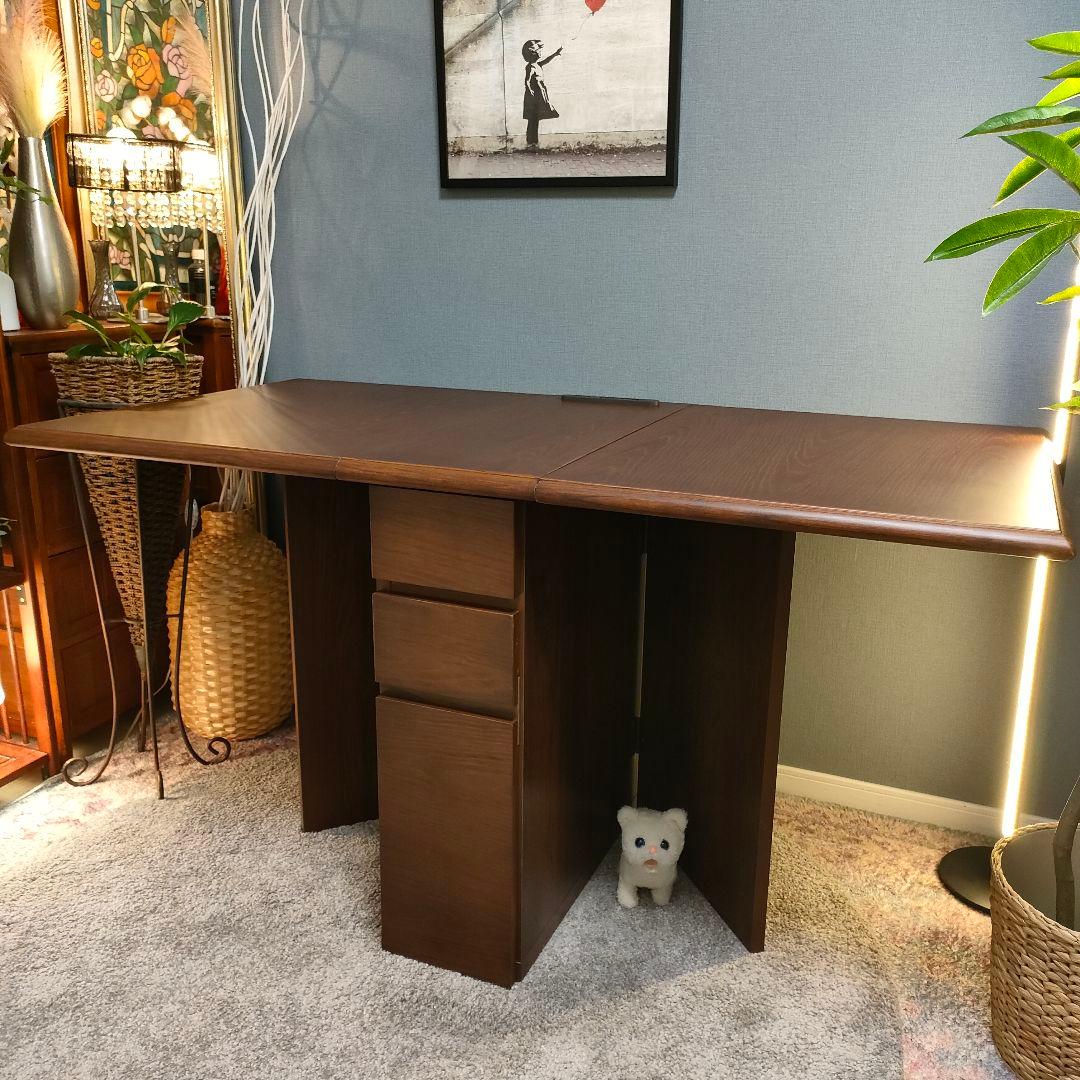 折りたたみ バタフライテーブル コンセントUSBポート付き