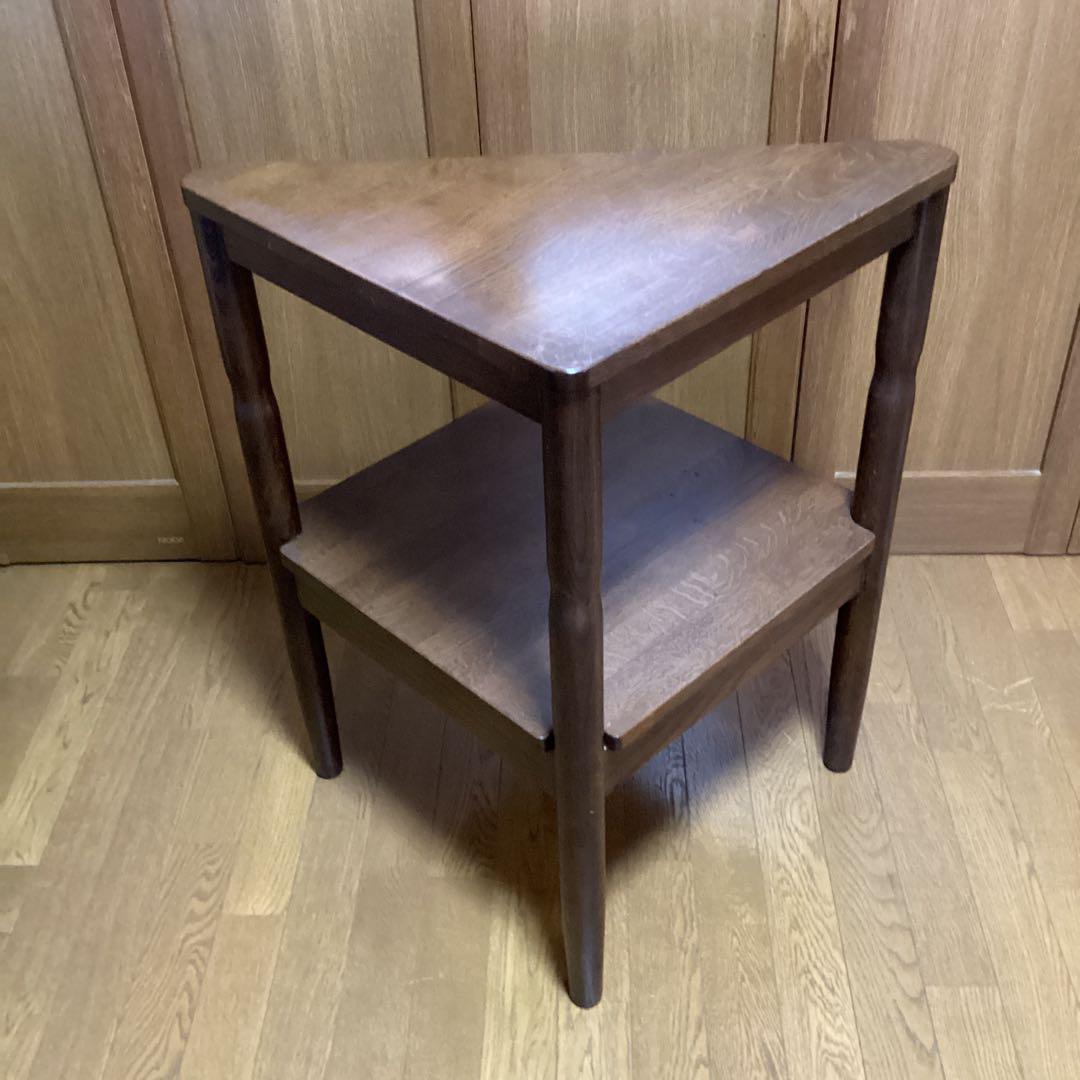 天然木単板　コーナーテーブル　飾り棚　シェルフ　シンプル