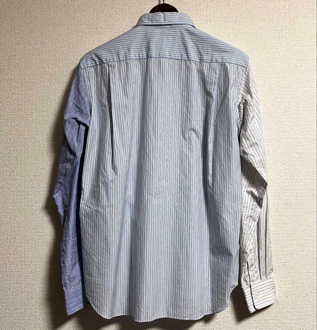 コムデギャルソンオムプリュス　切り替え　パッチワーク　ストライプシャツ