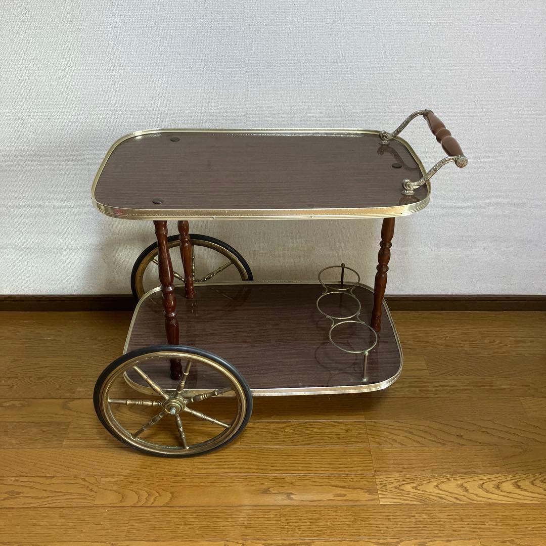 イタリアアンティーク　キッチンワゴン　トロリー　サイドテーブル　台車