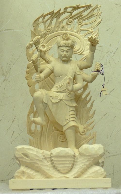 決算大特価中　仏像◆桧材 烏枢沙摩明王6寸◆五大明王 トイレの神様