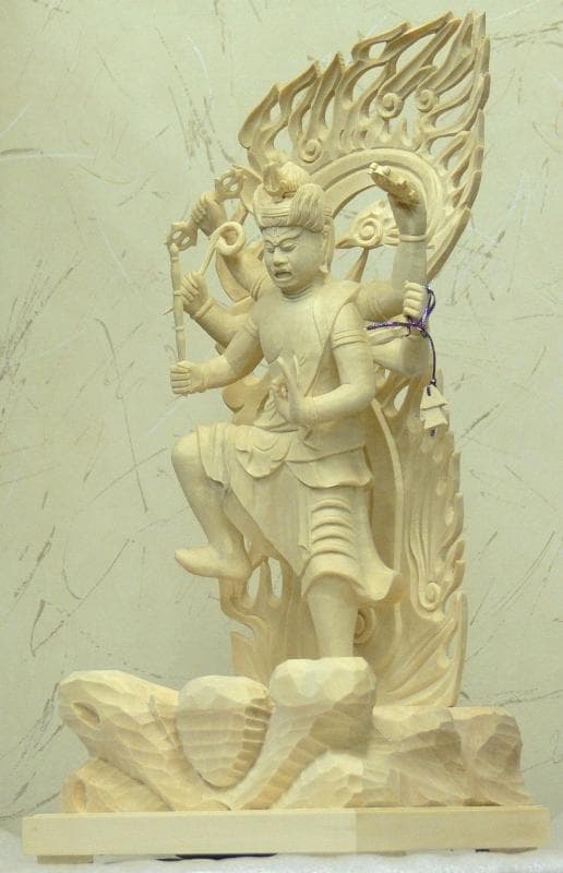 決算大特価中　仏像◆桧材 烏枢沙摩明王6寸◆五大明王 トイレの神様