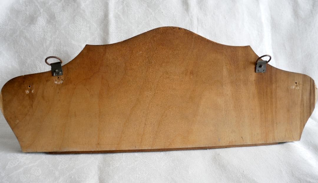 イギリス製アンティーク　ミラー付き木製ハンガーラック