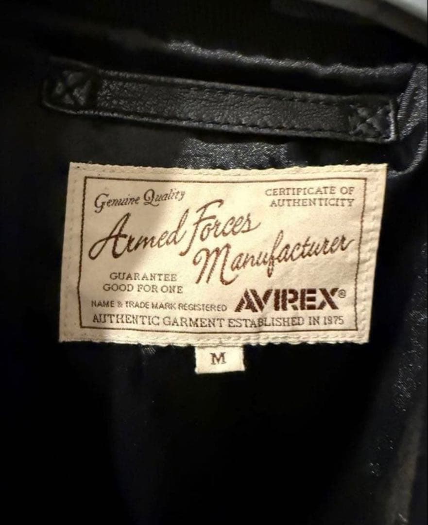 【美品】AVIREX ブラックレザージャケット本革