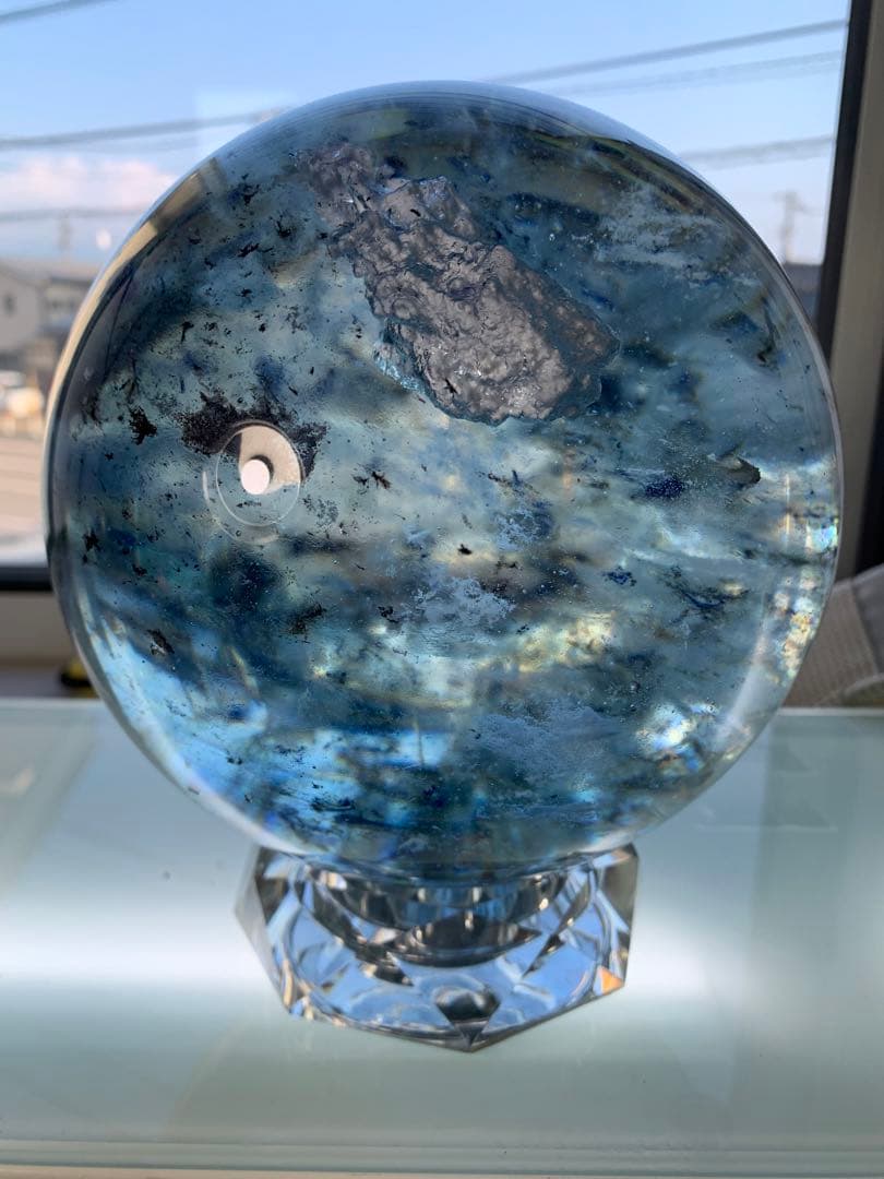 天然石　練物　ガラス　スフィア　丸玉　特大　レア