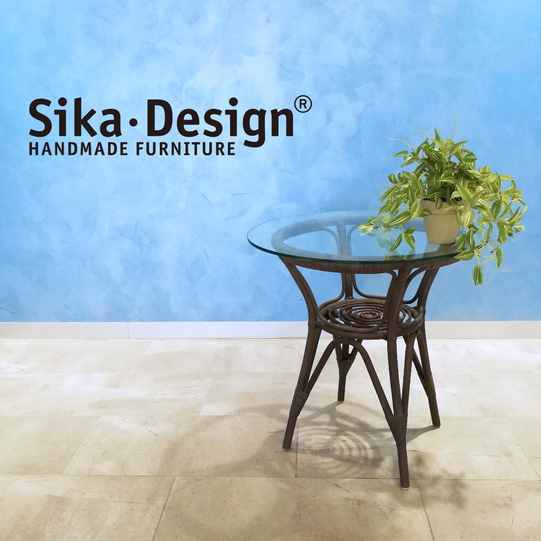 ◆SIKA DESIGN ラタン ガラス テーブル 北欧