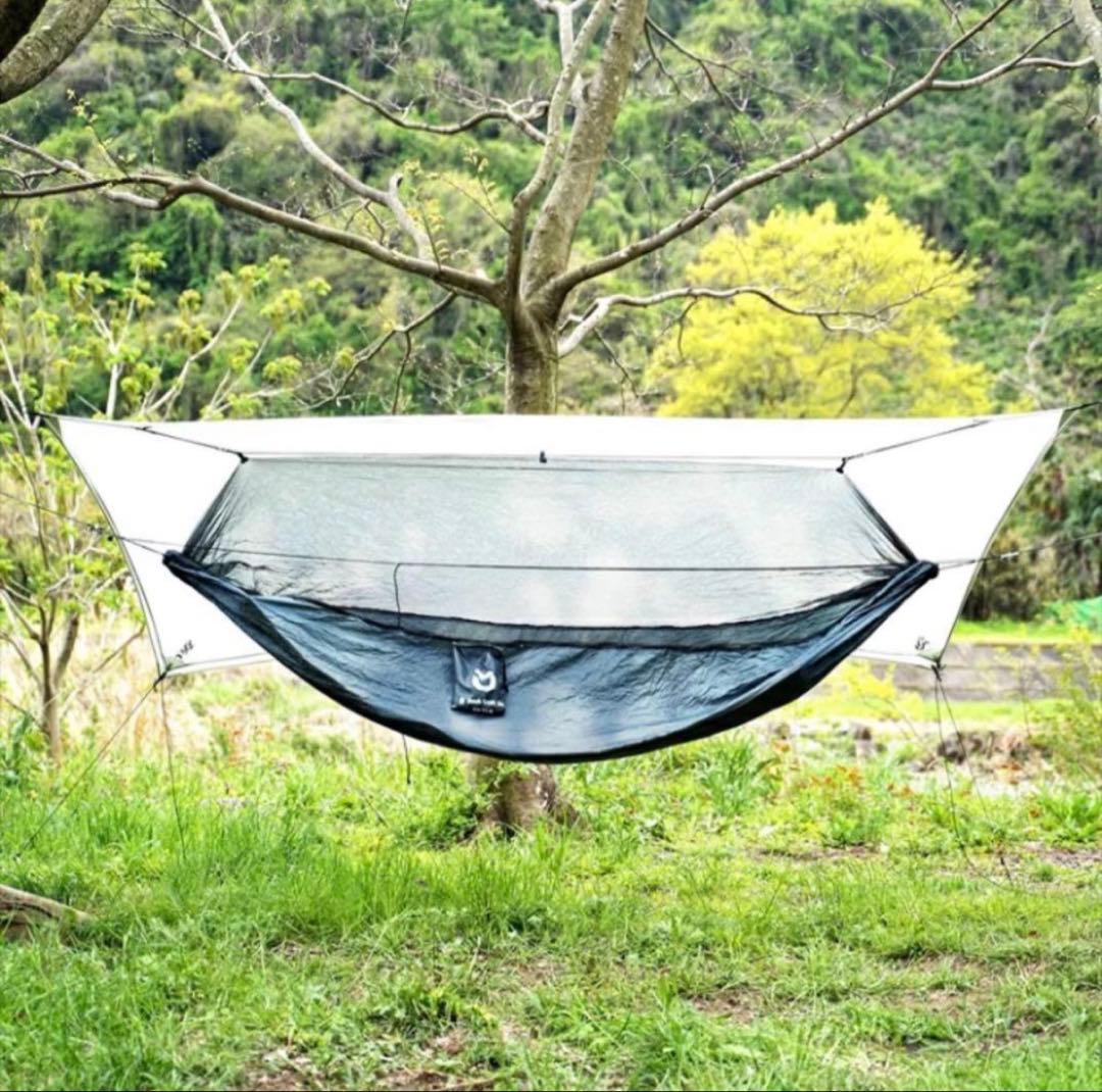 【BUSH CRAFT 蚊帳付き　ハンモック】　未使用品　フル設備セット