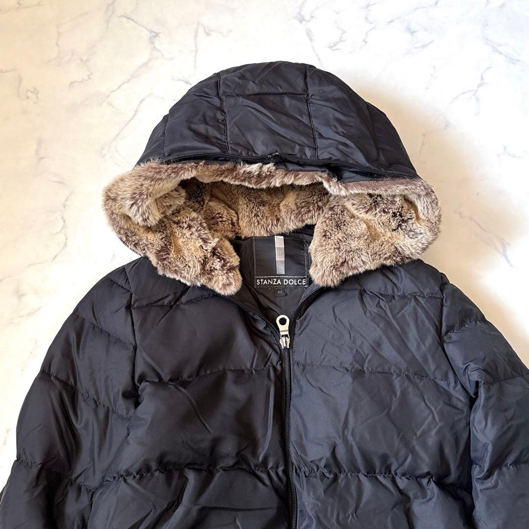 極美品！大きいサイズ【STANZA DOLCE】洗える　フード付きダウンコート