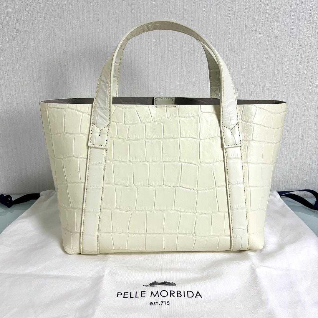 『未使用級』PELLE MORBIDA ペッレモルビダ　クロコ型押し　トート