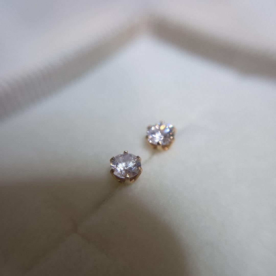 K18YG ジルコニア セカンドピアス