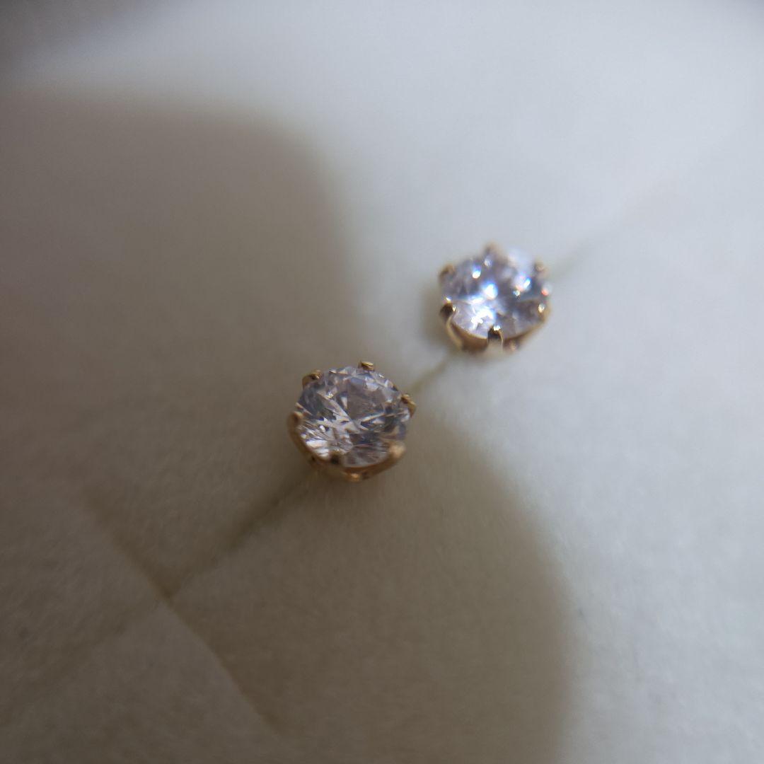 K18YG ジルコニア セカンドピアス