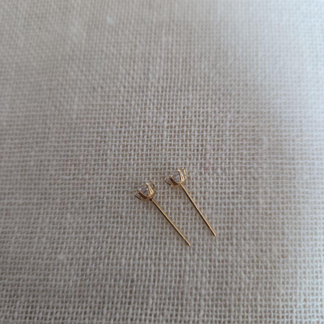 K18YG ジルコニア セカンドピアス