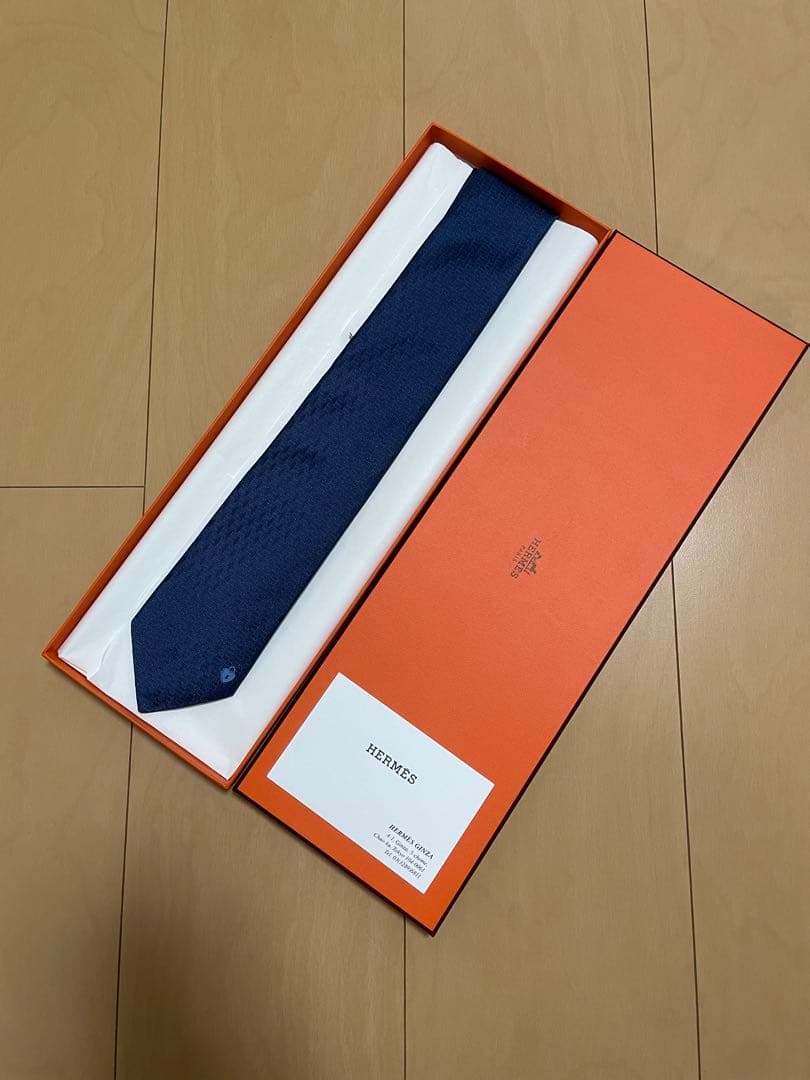 マロン【新品未使用】HERMES ネクタイ新品　箱・タグ付き 正規品