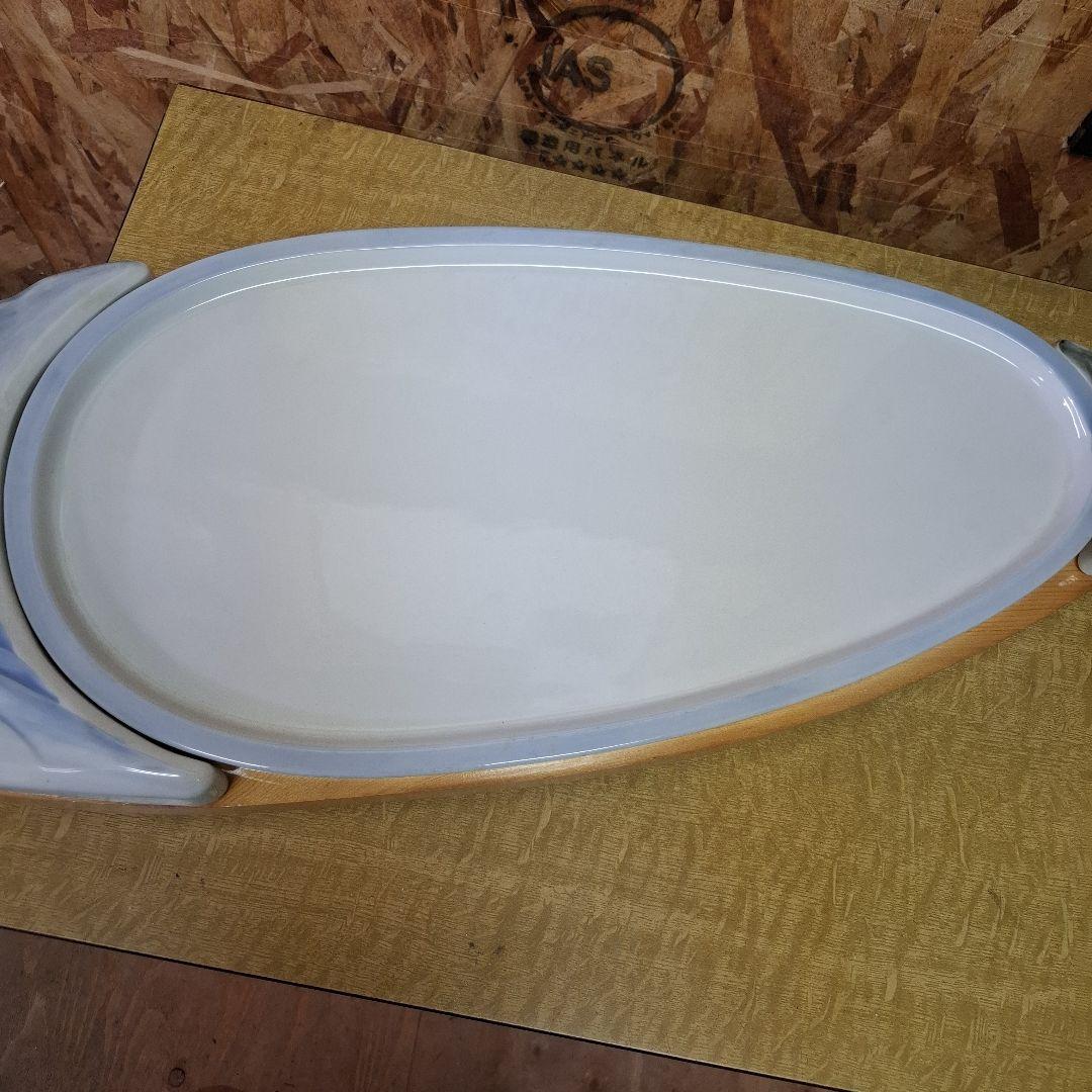 魚型陶器プレート　刺身盛り　大皿