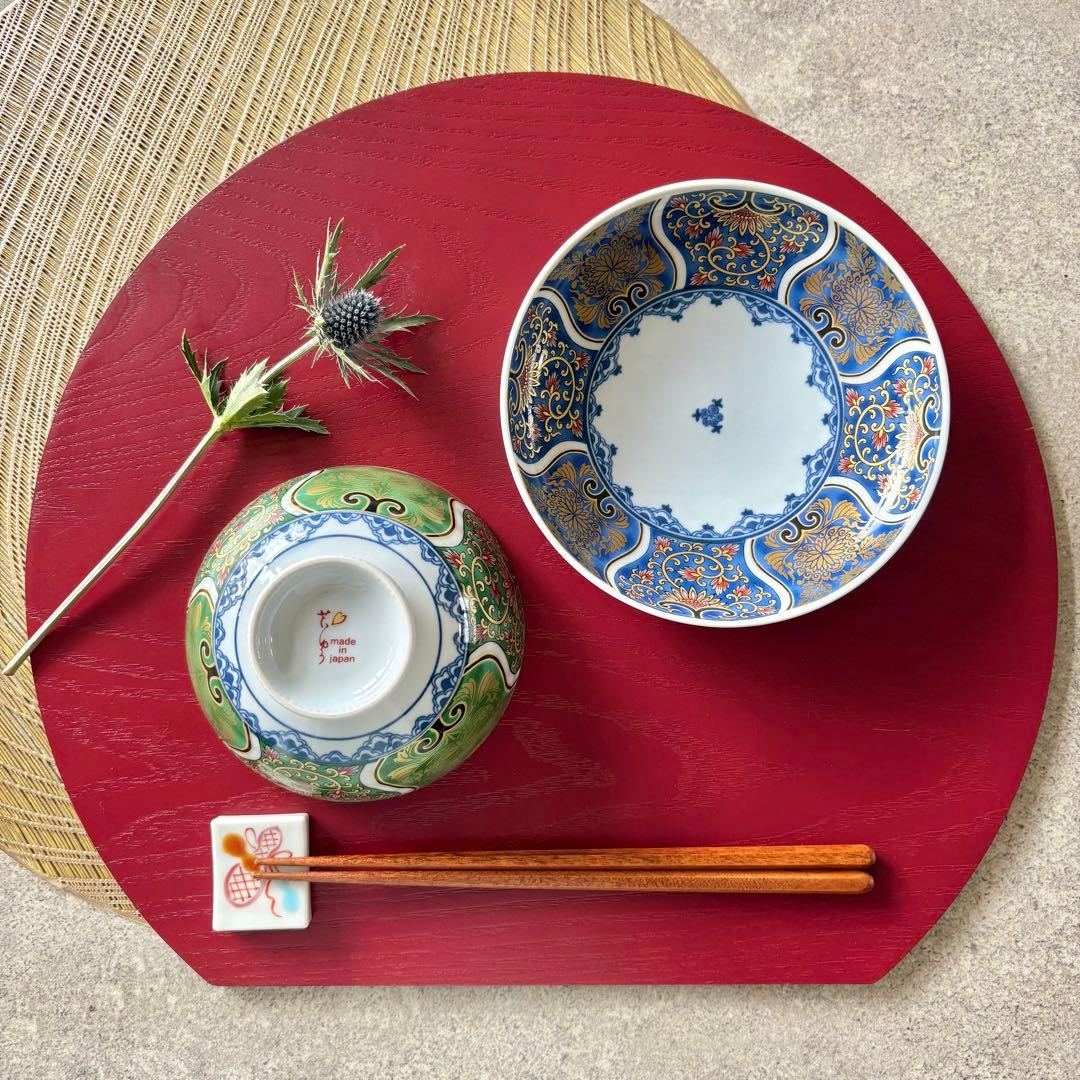 献上古伊万里 10点セット　飯碗五色　取り皿五色　まとめ売り　食器　茶碗　五客揃