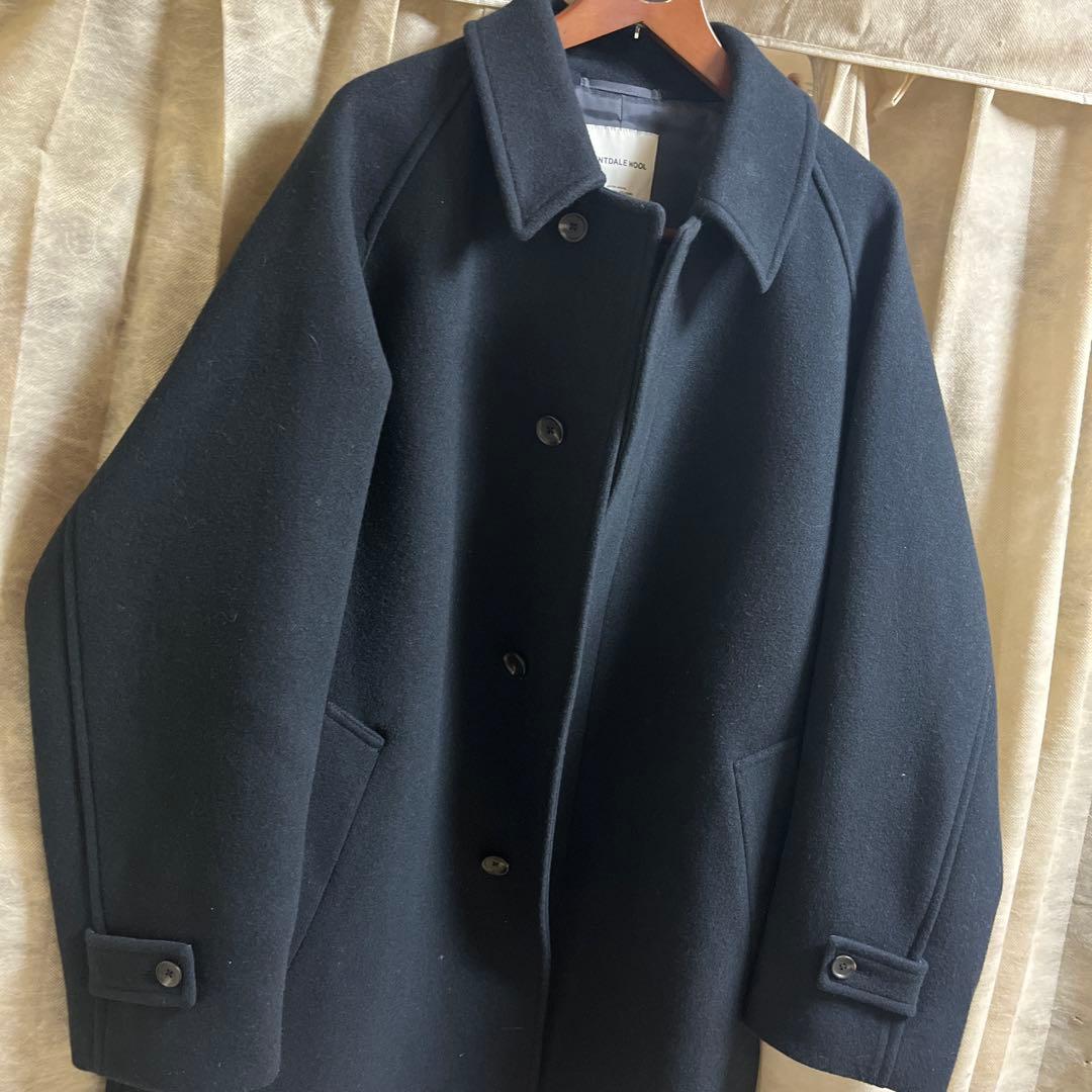 SENTDALE WOOL ステンカラーコート ネイビー