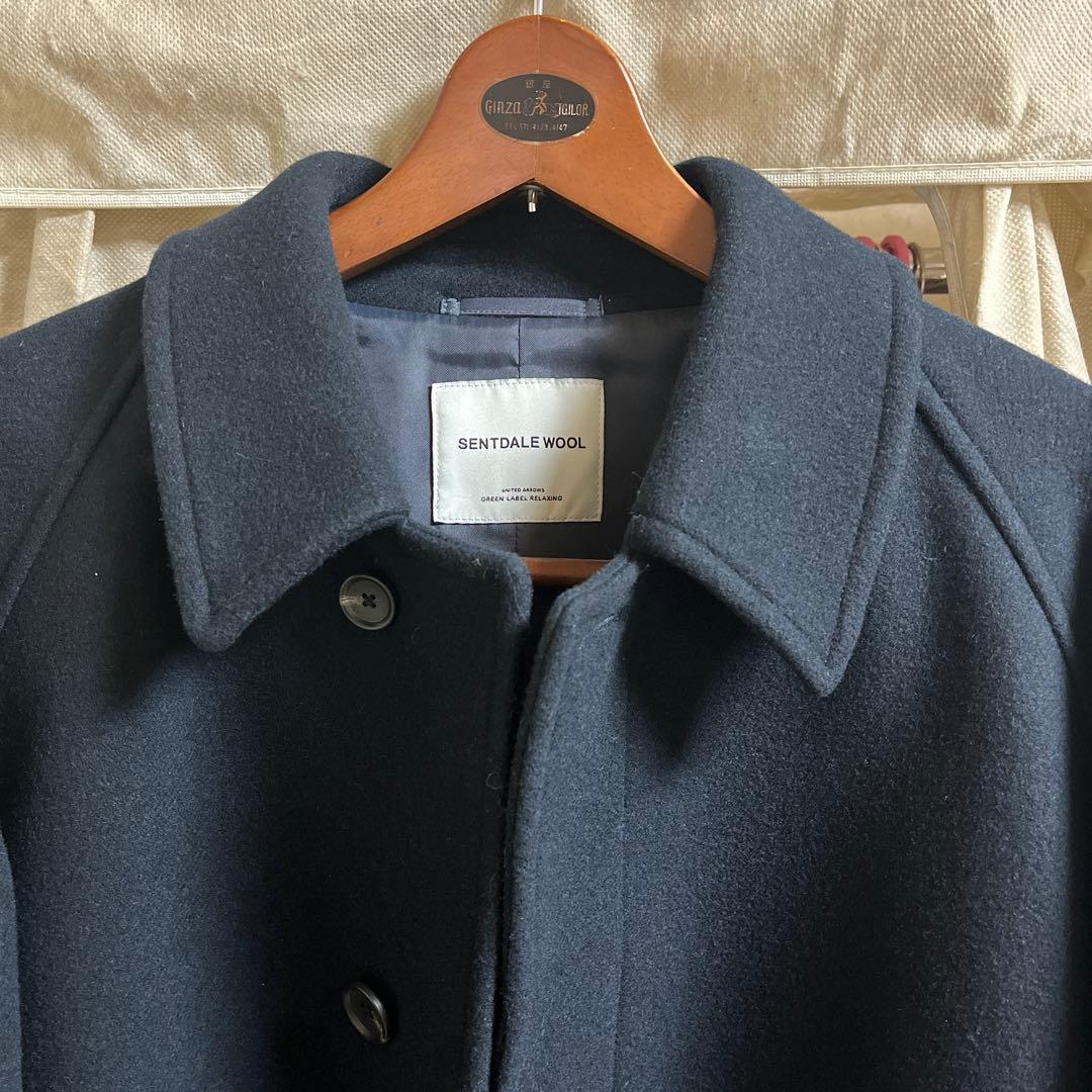 SENTDALE WOOL ステンカラーコート ネイビー
