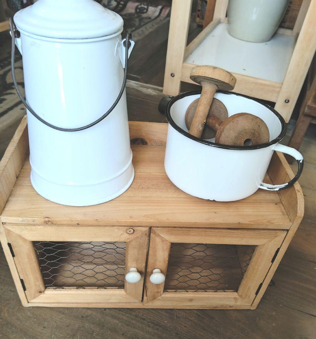 ウッドラック編み扉　カントリー雑貨　吊戸棚　キッチン雑貨　　木製棚