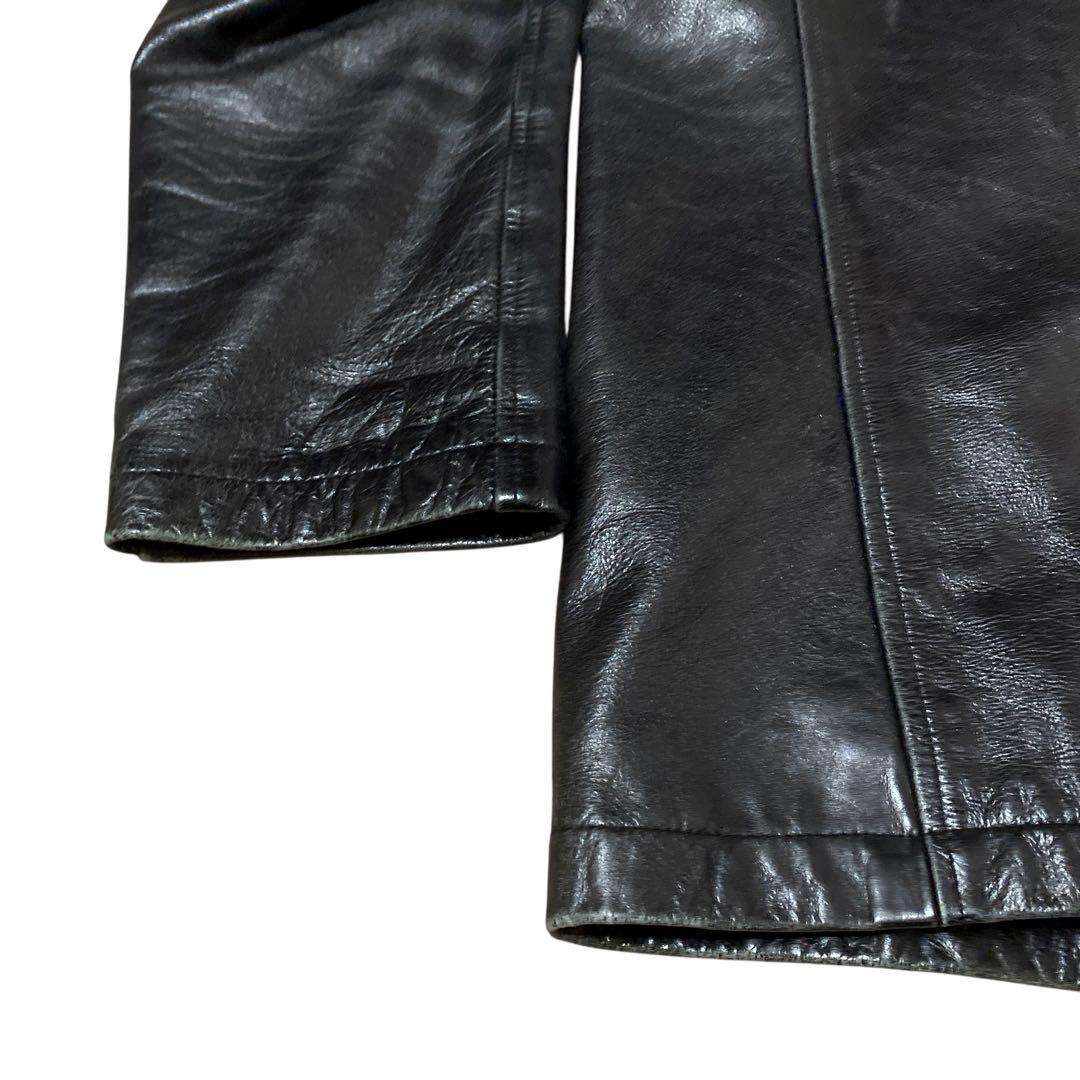 SHIPS カーコート　カウレザー　レザージャケット　本革　ブラック　L