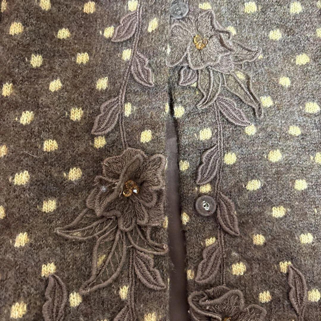 アトリエまりこ♡薔薇モチーフ＆キラキラビーズ・リボンとレースのコート・アミティエ