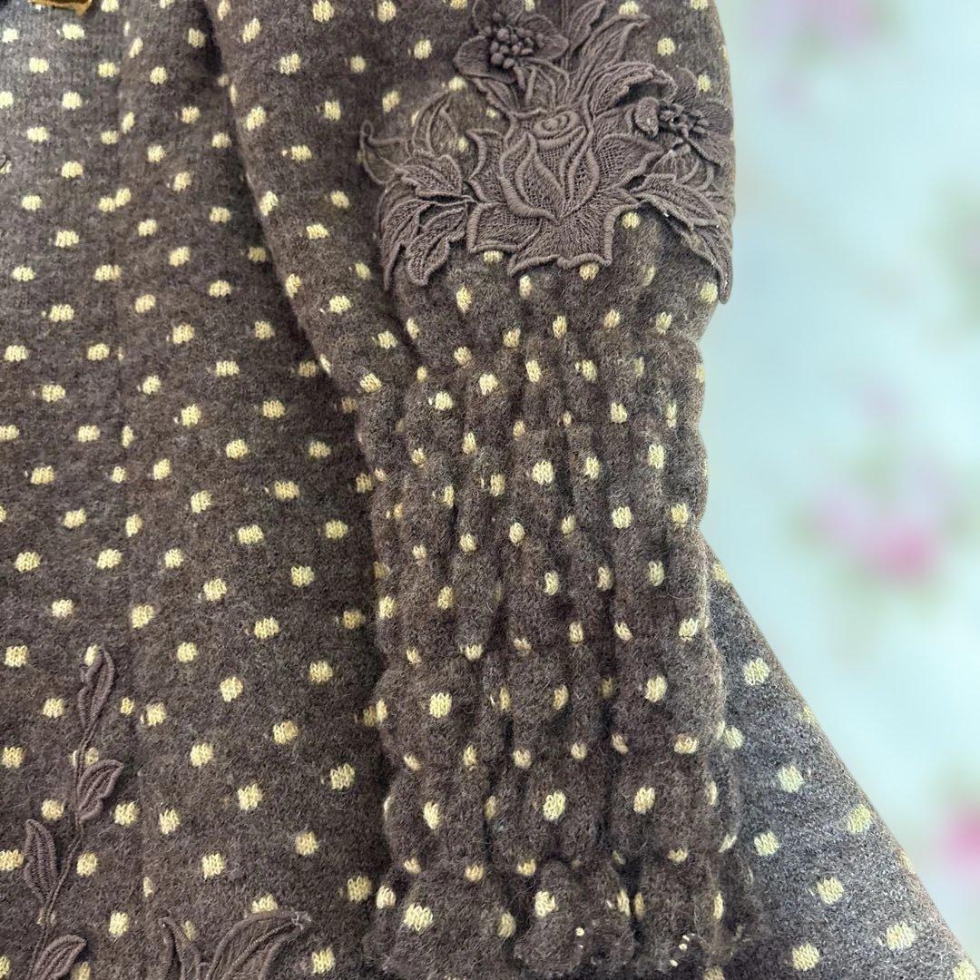 アトリエまりこ♡薔薇モチーフ＆キラキラビーズ・リボンとレースのコート・アミティエ