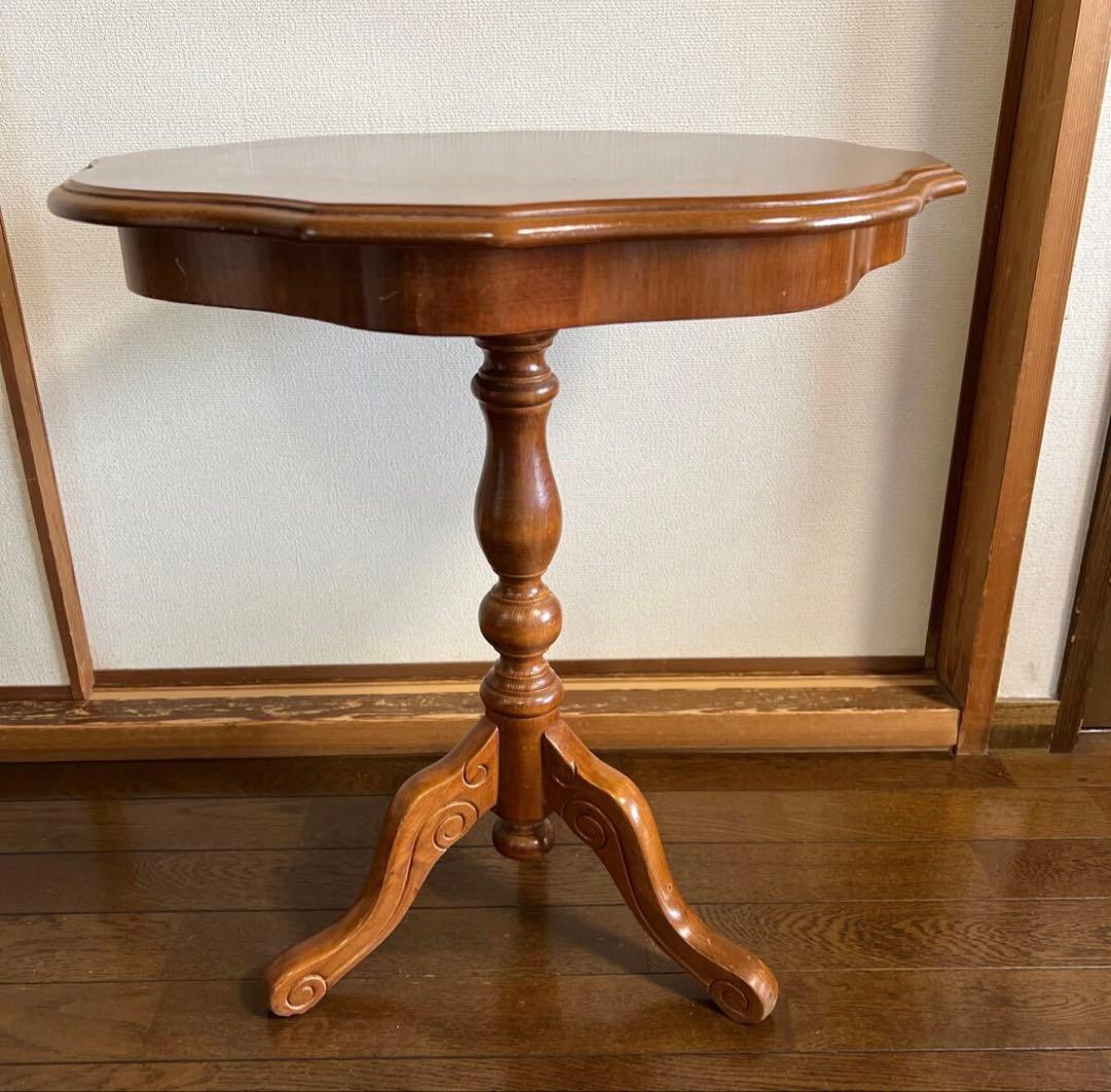 イタリア製　象嵌 テーブル　サイドテーブル　猫足 象嵌細工