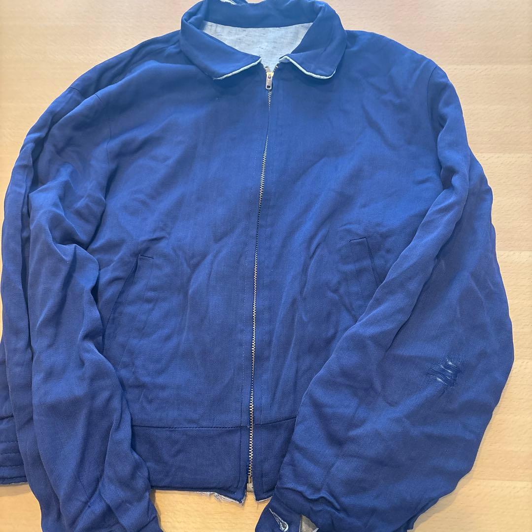 ギャバジャン　カスリ　50s リバーシブル　ジャンク　ヴィンテージ