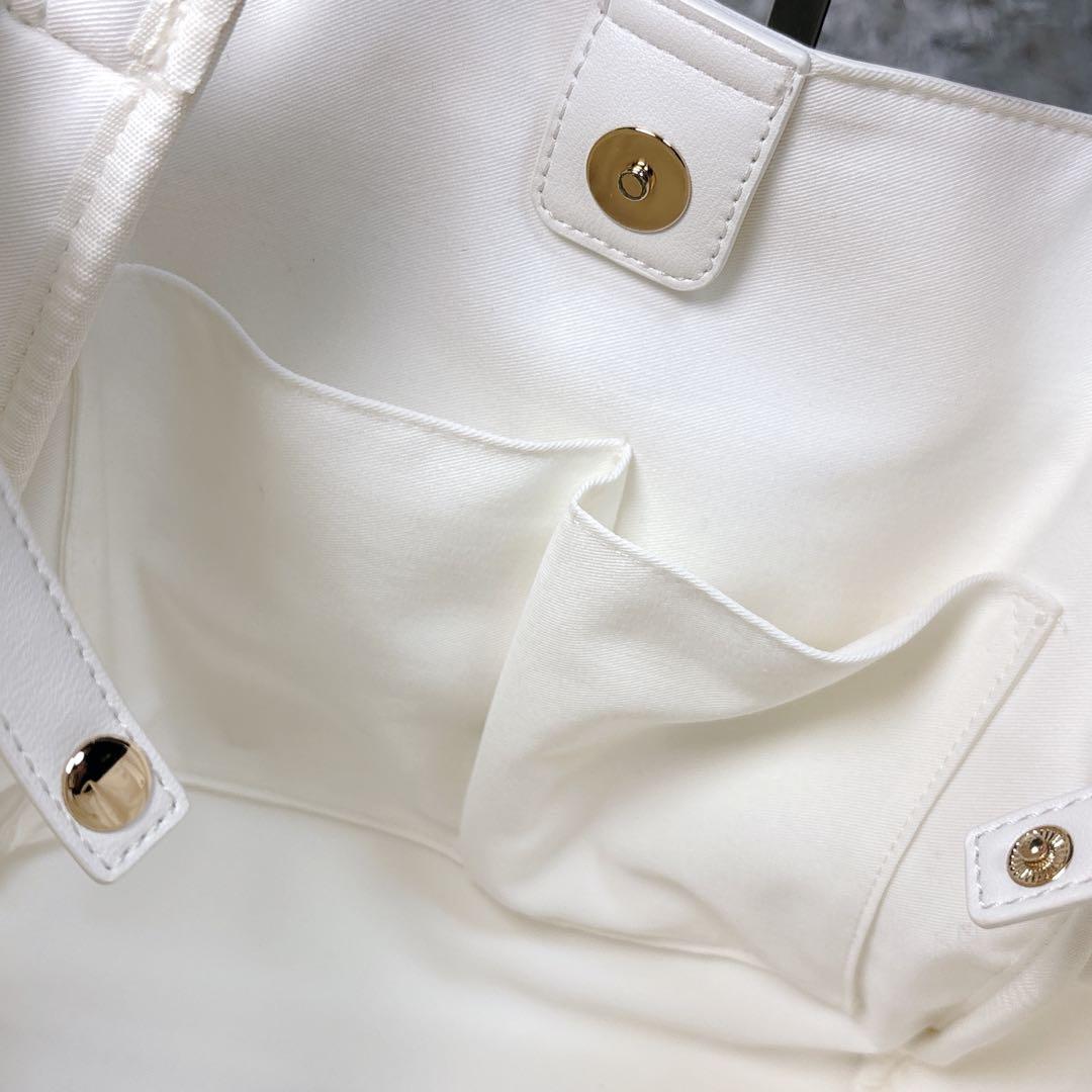 RANDA ランダ リボントートバッグ ホワイト 白 A4対応